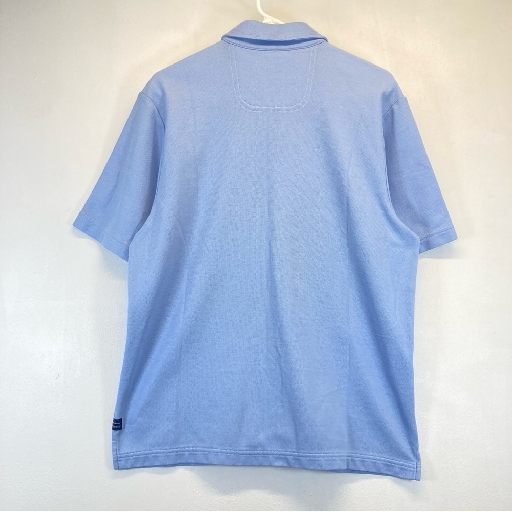 Tommy Bahama Men Polo Shirt M IslandZone Supima Light Blue Cotton Blend Casual - Picture 3 of 16